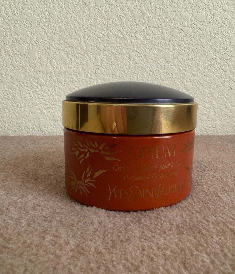 Vintage Yves Saint Laurent Opium Perfumed Body Crème 6.5 oz Empty Jar